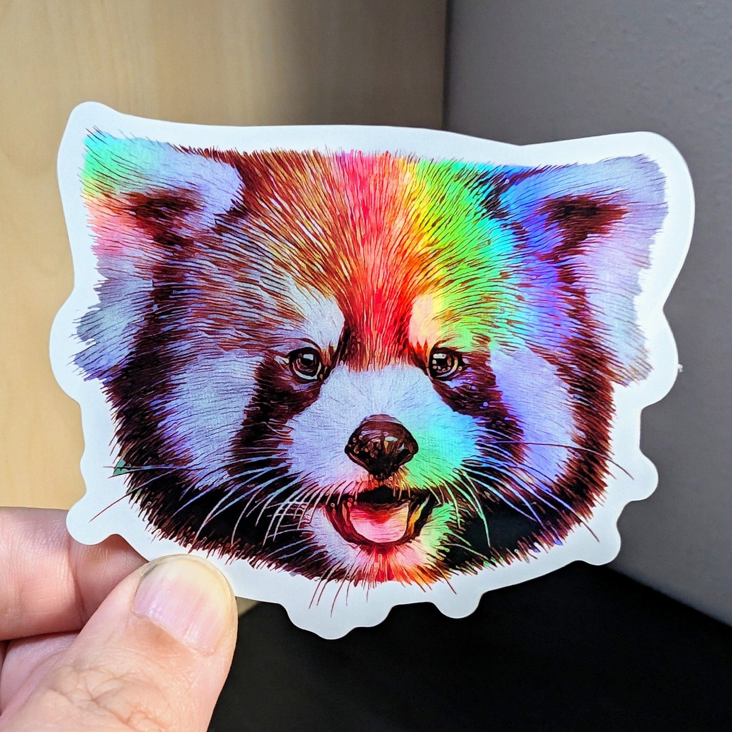 Red Panda Holographic Sticker Decorative Stickers JoyousJoyfulJoyness