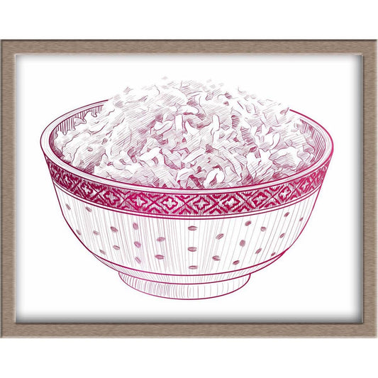 Bowl of Rice Foiled Print Posters, Prints, & Visual Artwork JoyousJoyfulJoyness