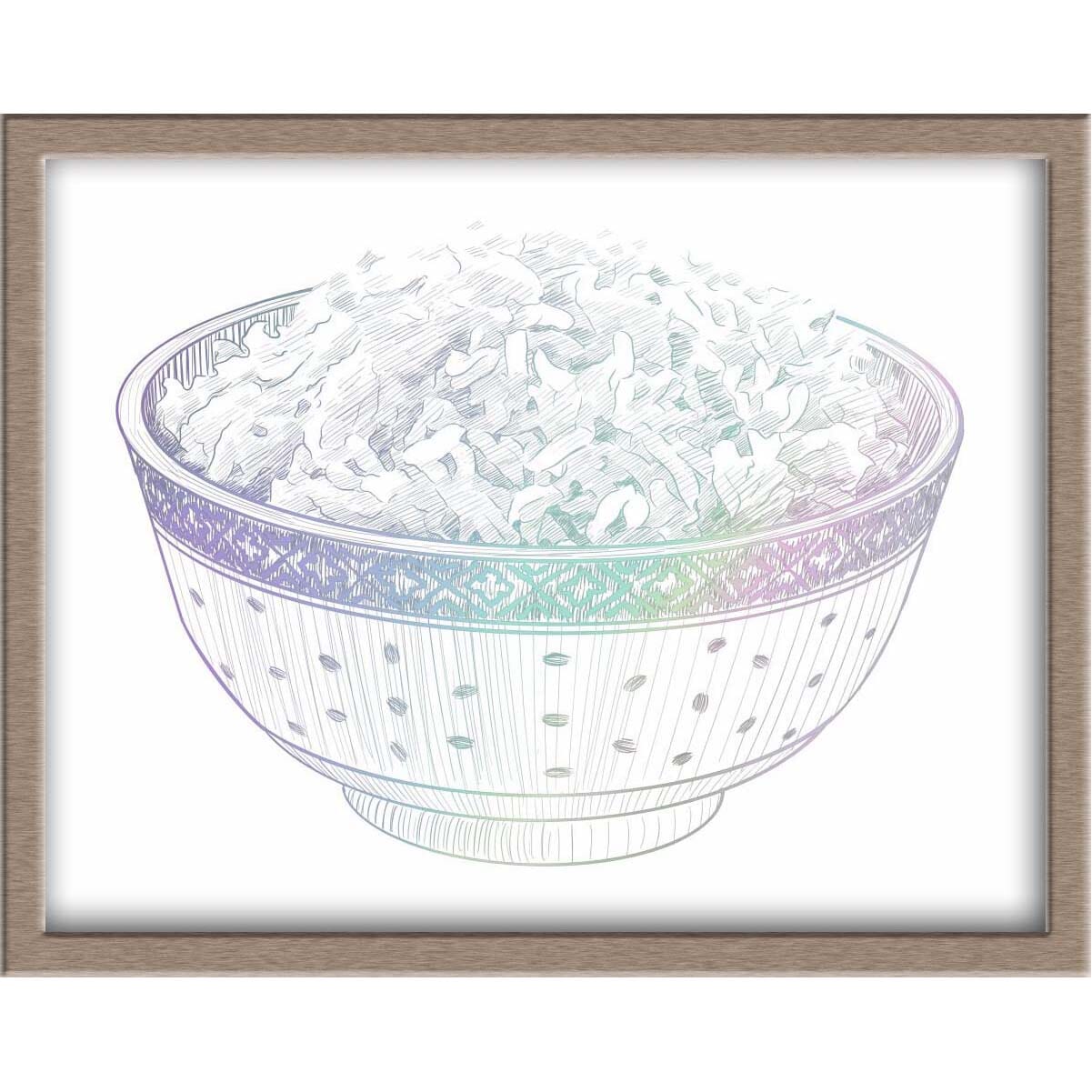 Bowl of Rice Foiled Print Posters, Prints, & Visual Artwork JoyousJoyfulJoyness