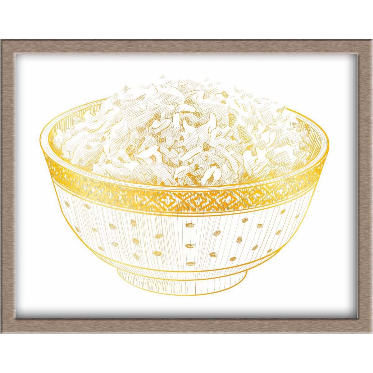 Bowl of Rice Foiled Print Posters, Prints, & Visual Artwork JoyousJoyfulJoyness