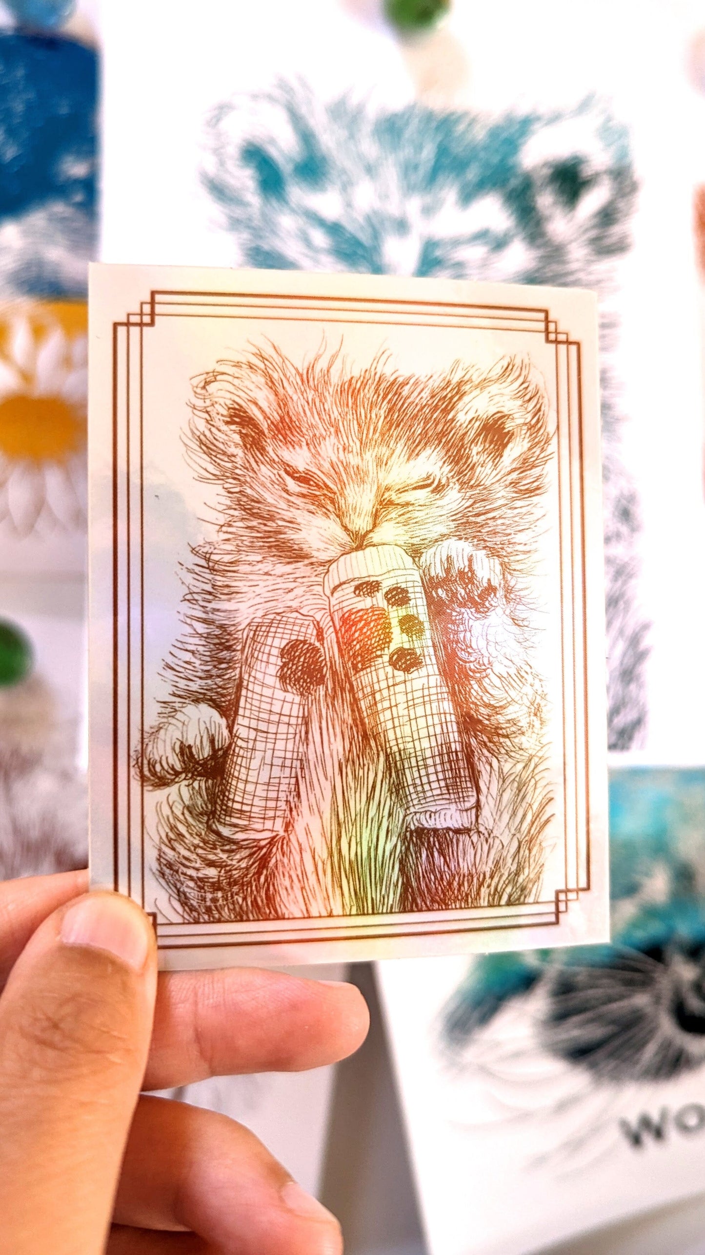 Scrungle Tater Tot Holographic Sticker ($1 donated to Kitty CrusAIDe per sticker sold) Decorative Stickers JoyousJoyfulJoyness