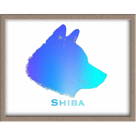Shiba Inu Silhouette Foiled Print Posters, Prints, & Visual Artwork JoyousJoyfulJoyness