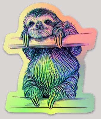 Sloth Holographic Sticker Decorative Stickers JoyousJoyfulJoyness