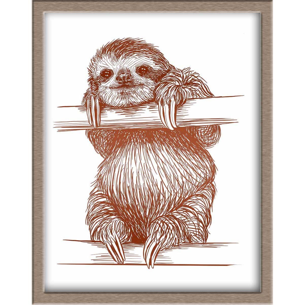 Sloth Foiled Print Posters, Prints, & Visual Artwork JoyousJoyfulJoyness