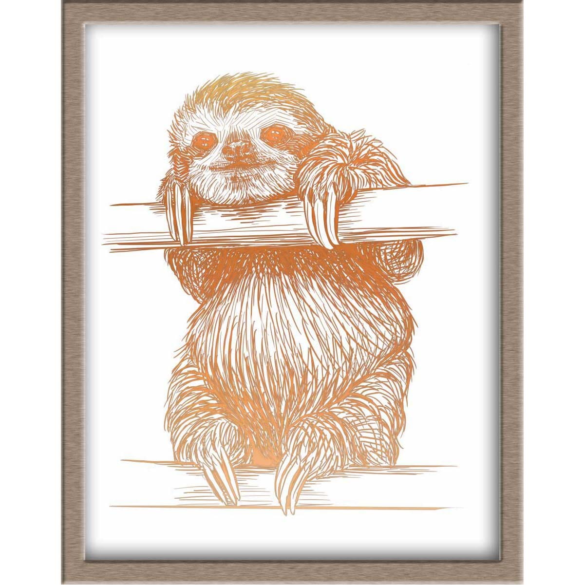 Sloth Foiled Print Posters, Prints, & Visual Artwork JoyousJoyfulJoyness