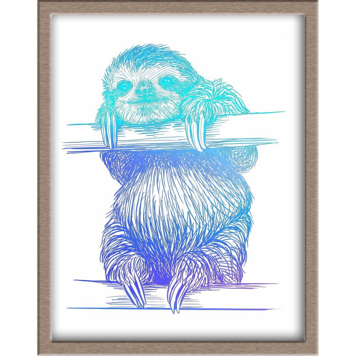 Sloth Foiled Print Posters, Prints, & Visual Artwork JoyousJoyfulJoyness