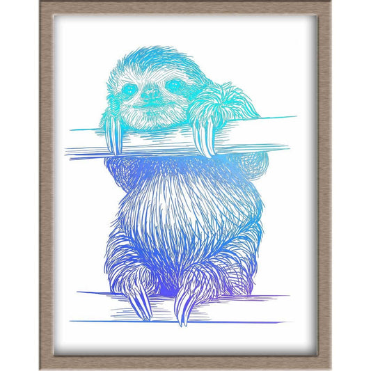 Sloth Foiled Print Posters, Prints, & Visual Artwork JoyousJoyfulJoyness