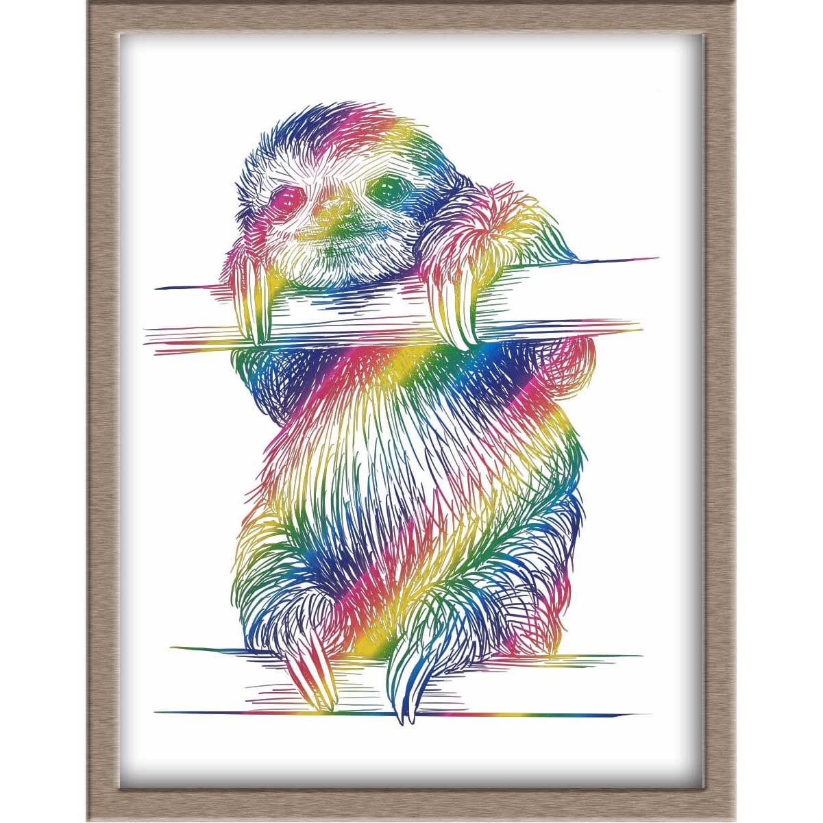Sloth Foiled Print Posters, Prints, & Visual Artwork JoyousJoyfulJoyness
