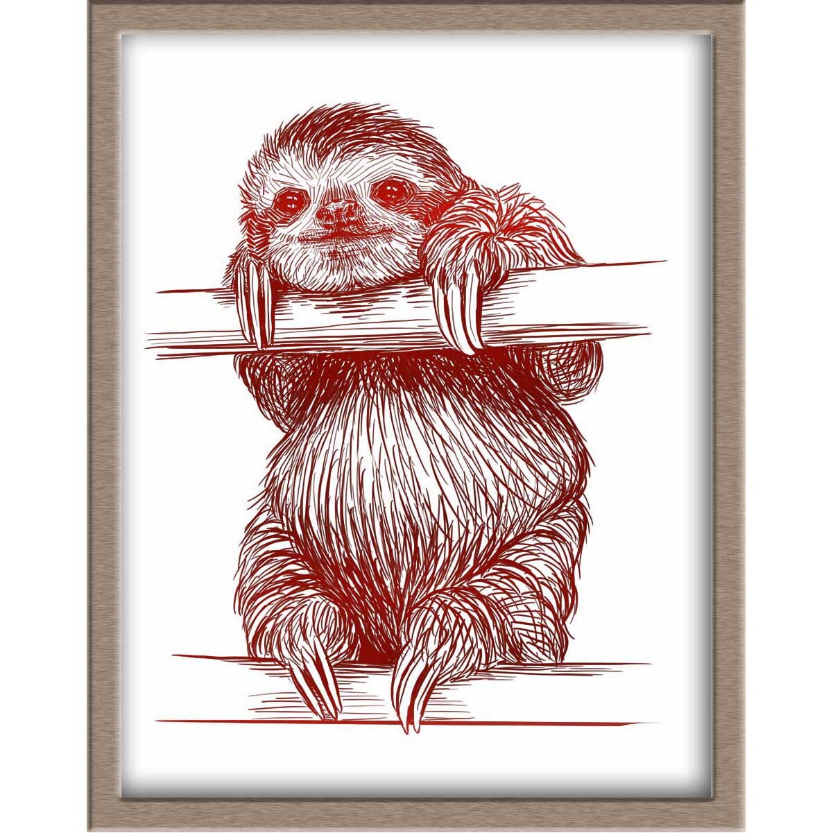 Sloth Foiled Print Posters, Prints, & Visual Artwork JoyousJoyfulJoyness
