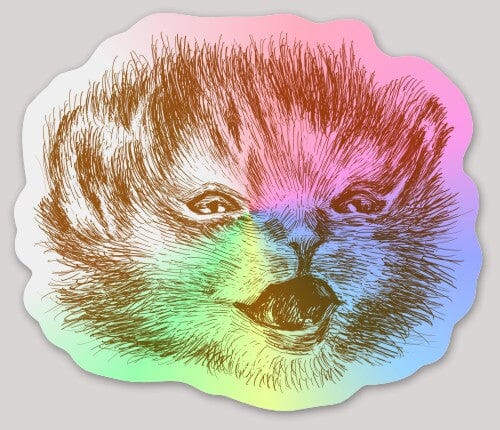 Happy Tater Tot Holographic Sticker ($1 donated to Kitty CrusAIDe per sticker sold) Decorative Stickers JoyousJoyfulJoyness