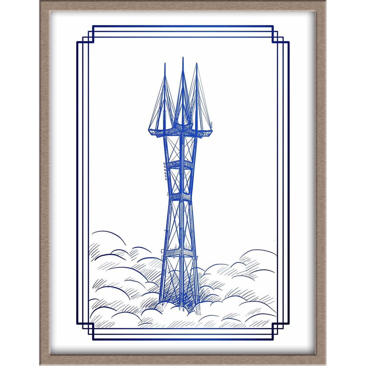 San Francisco's Sutro Tower Landmark Foiled Print Posters, Prints, & Visual Artwork JoyousJoyfulJoyness