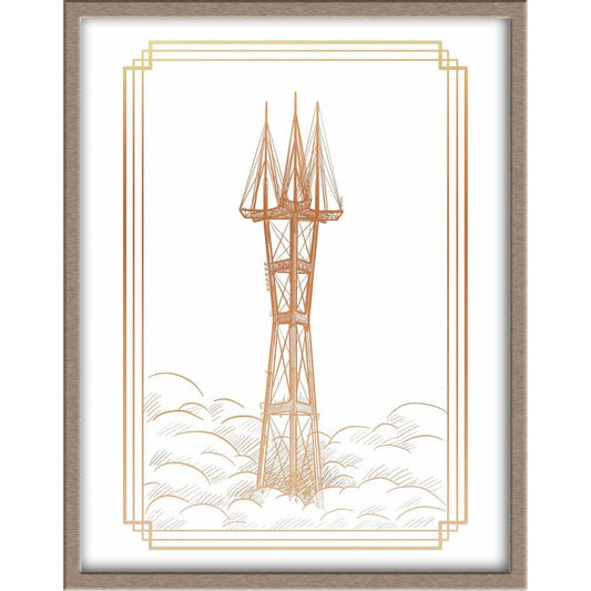 San Francisco's Sutro Tower Landmark Foiled Print Posters, Prints, & Visual Artwork JoyousJoyfulJoyness