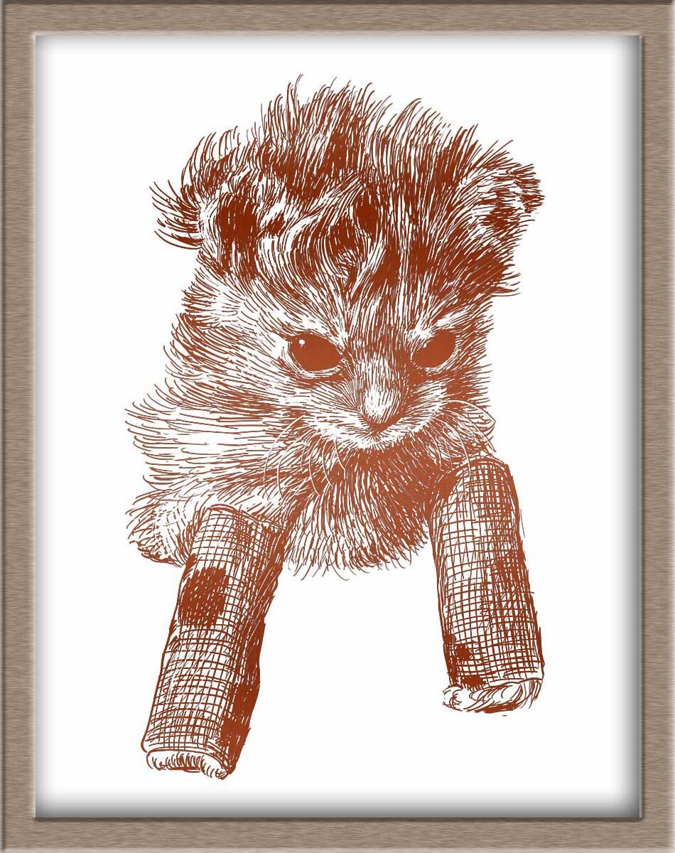 Tater Tot and his Bonkers Foiled Print (50% of Sale Donated to Kitty CrusAIDe) Posters, Prints, & Visual Artwork JoyousJoyfulJoyness
