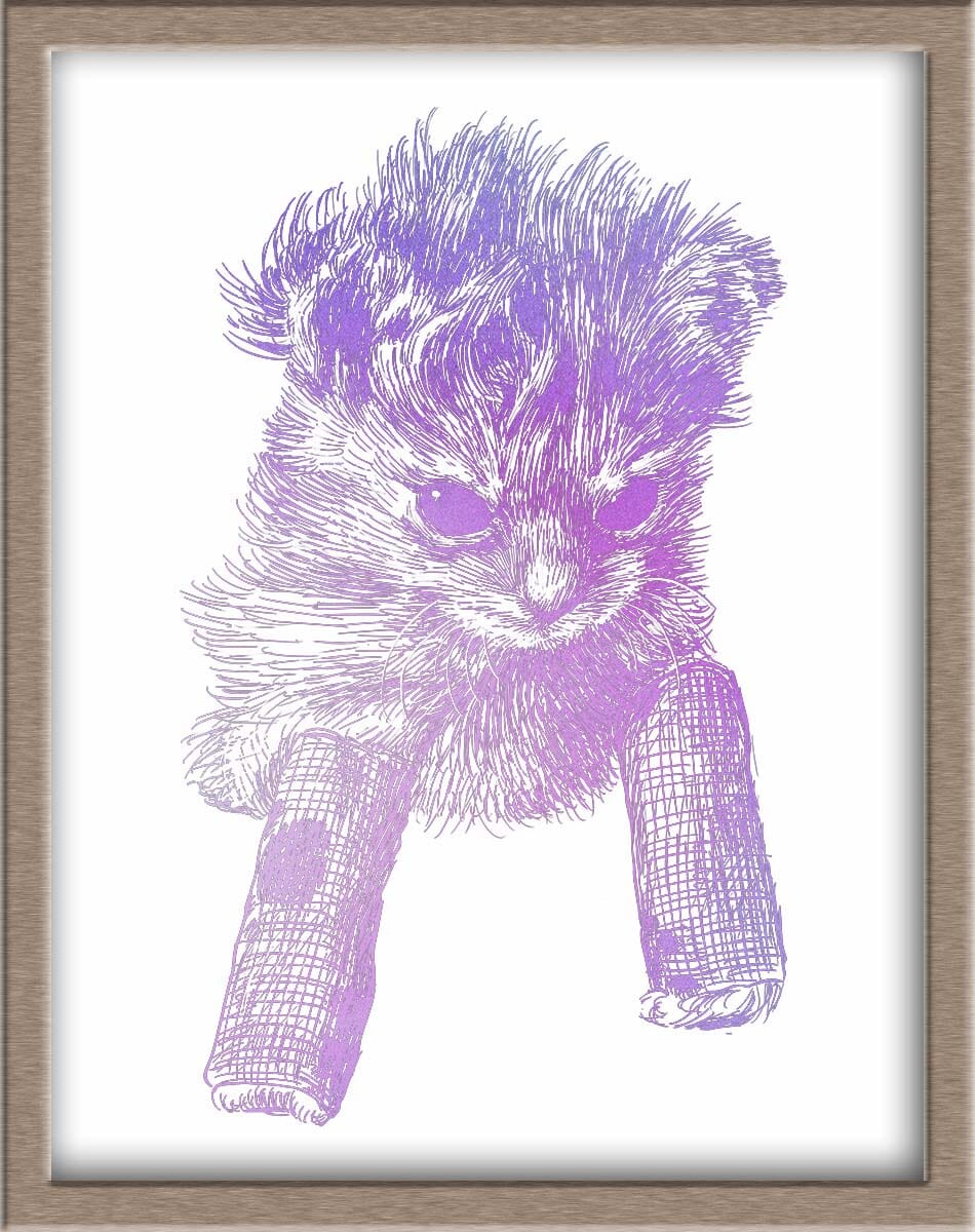 Tater Tot and his Bonkers Foiled Print (50% of Sale Donated to Kitty CrusAIDe) Posters, Prints, & Visual Artwork JoyousJoyfulJoyness