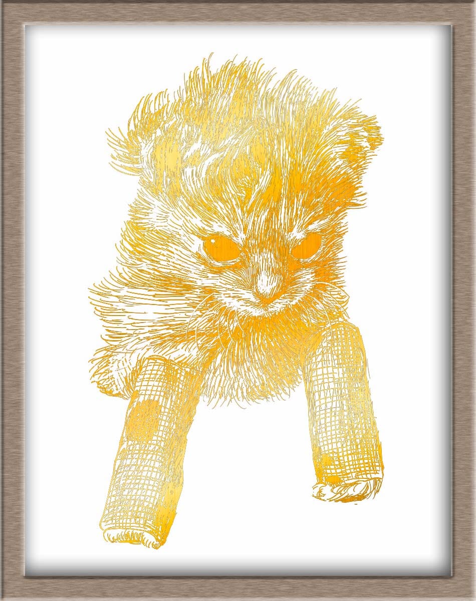 Tater Tot and his Bonkers Foiled Print (50% of Sale Donated to Kitty CrusAIDe) Posters, Prints, & Visual Artwork JoyousJoyfulJoyness