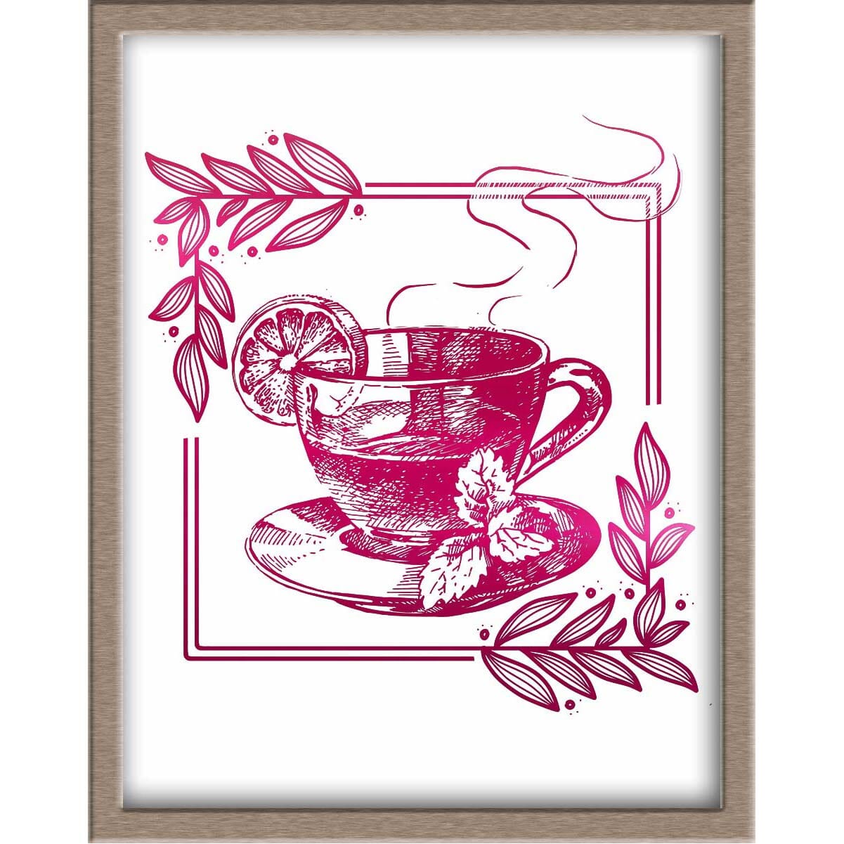Warm Cup of Tea Foiled Print Posters, Prints, & Visual Artwork JoyousJoyfulJoyness 