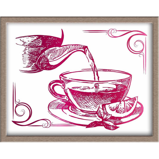 Teapot and Teacup Foiled Print Posters, Prints, & Visual Artwork JoyousJoyfulJoyness