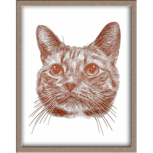 Tabby Cat Foiled Print (Tim) Posters, Prints, & Visual Artwork JoyousJoyfulJoyness