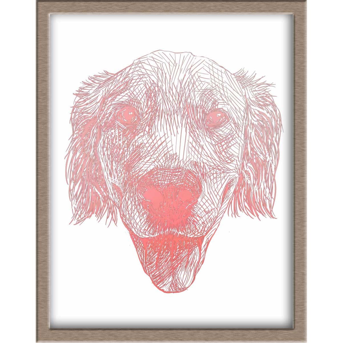 Sweet Golden Retriever Portrait Foiled Print (Waffles) Posters, Prints, & Visual Artwork JoyousJoyfulJoyness