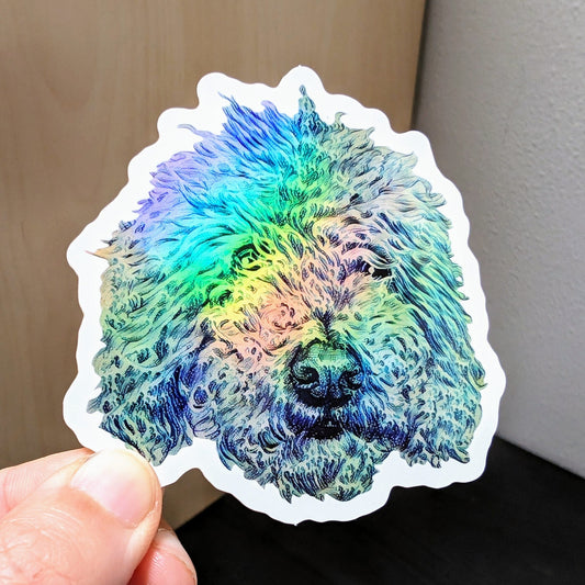 Wave Dog Holographic Sticker Decorative Stickers JoyousJoyfulJoyness
