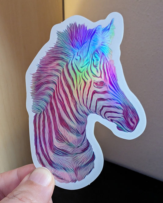 Zebra Holographic Sticker Decorative Stickers JoyousJoyfulJoyness