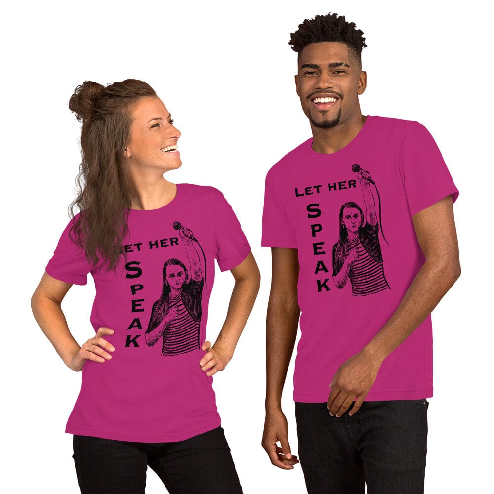 Let Her Speak T-Shirt | Zooey Zephyr | All net proceeds go to Vote Save America JoyousJoyfulJoyness Berry S 