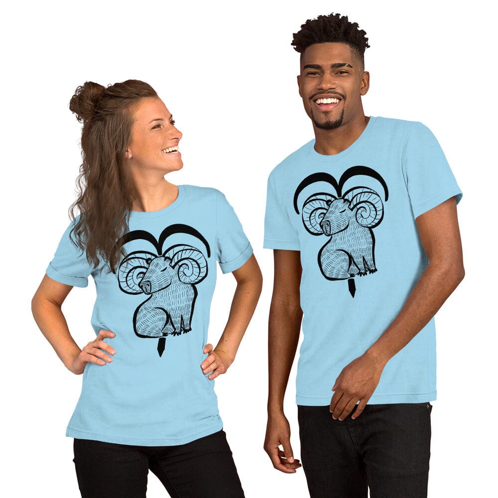 Capybara Zodiac - 01 - Aries Unisex T-Shirt JoyousJoyfulJoyness Ocean Blue S
