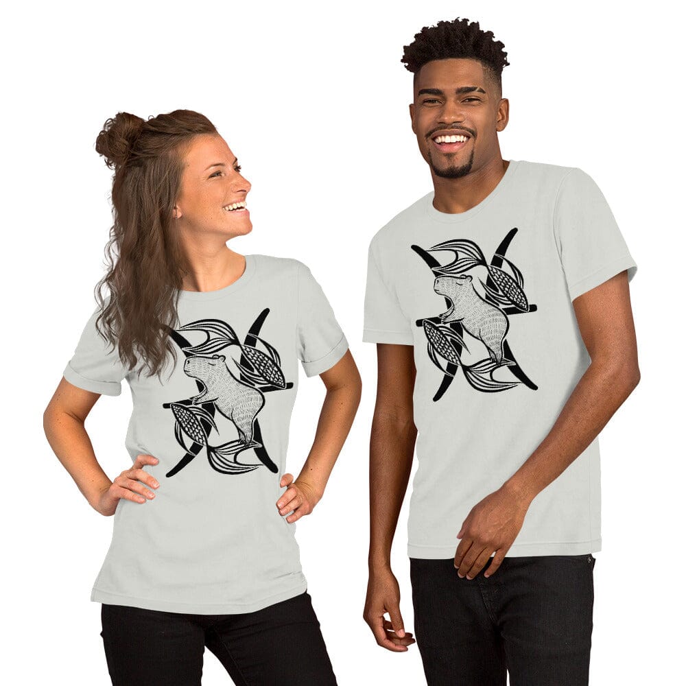 Capybara Zodiac - 12 - Pisces Unisex T-Shirt JoyousJoyfulJoyness Silver S