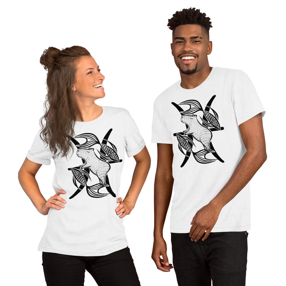 Capybara Zodiac - 12 - Pisces Unisex T-Shirt JoyousJoyfulJoyness White XS