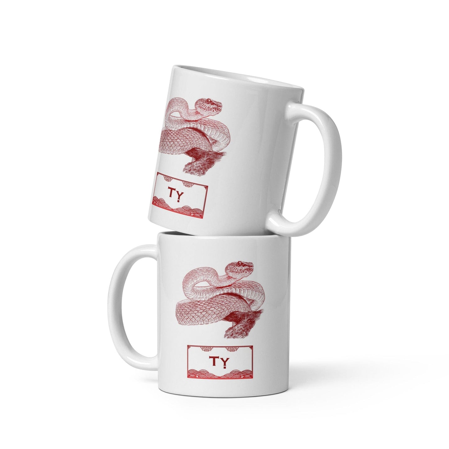 Vietnamese Zodiac Glossy Ceramic Mug - 06 - Snake JoyousJoyfulJoyness 11 oz