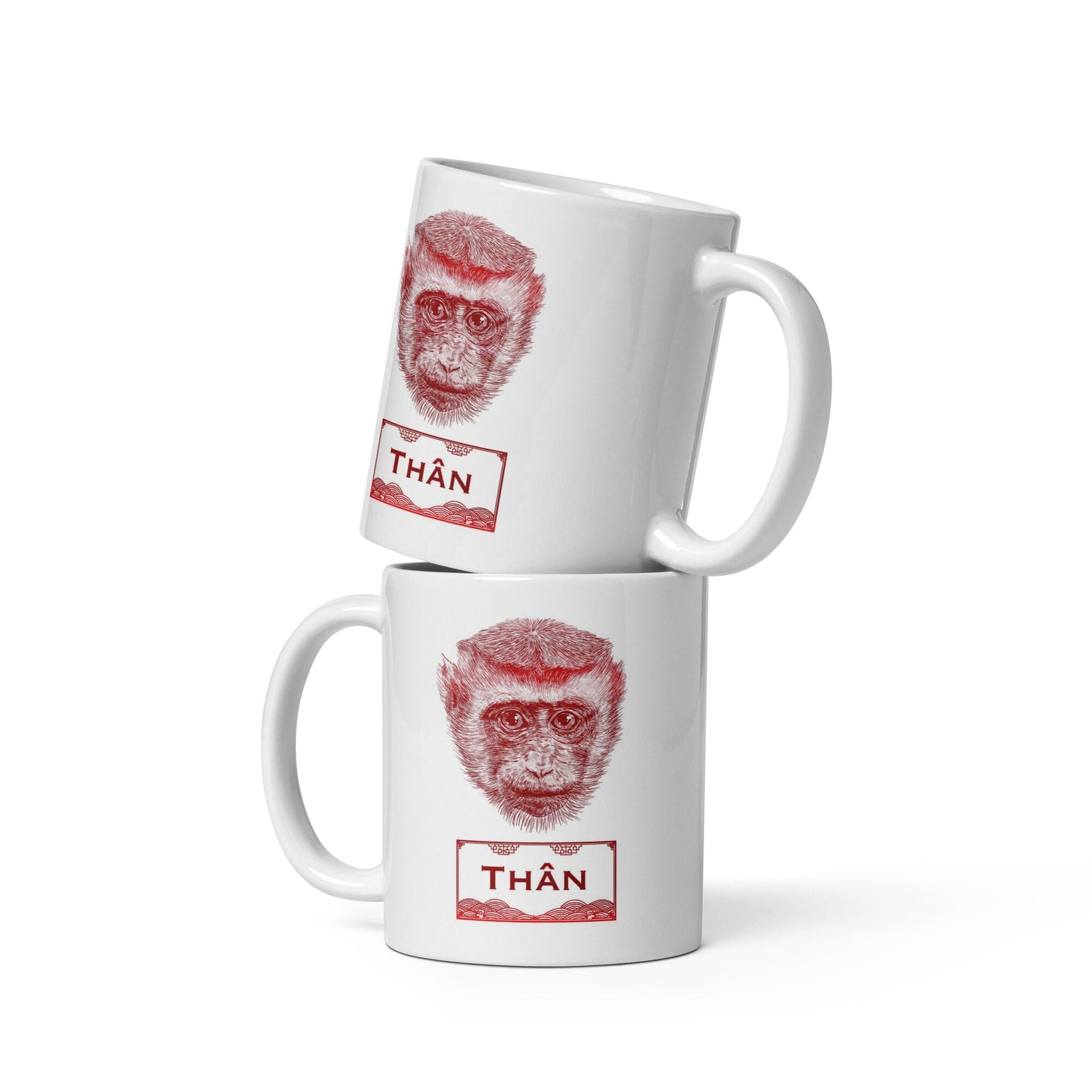 Vietnamese Zodiac Glossy Ceramic Mug - 09 - Monkey JoyousJoyfulJoyness 11 oz