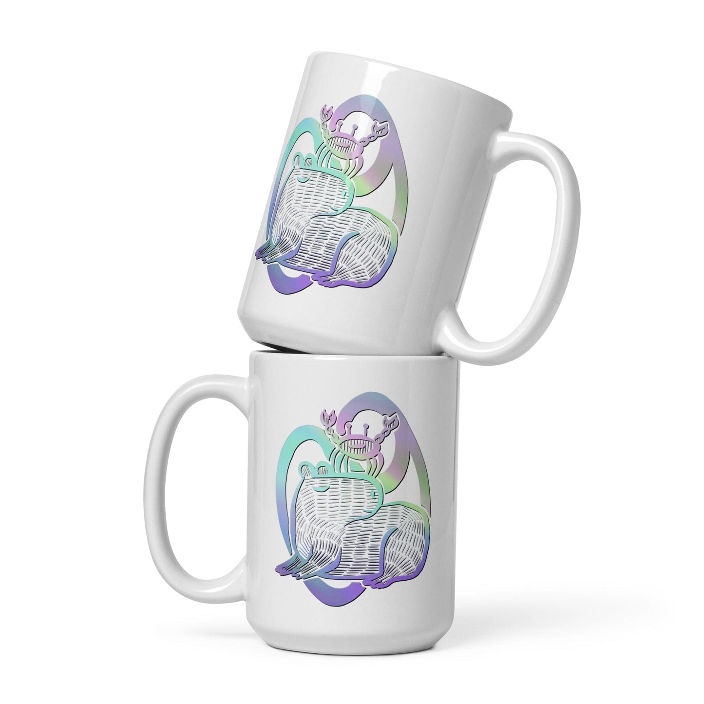 Capybara Zodiac - 04 - Cancer Ceramic Mug JoyousJoyfulJoyness 15 oz