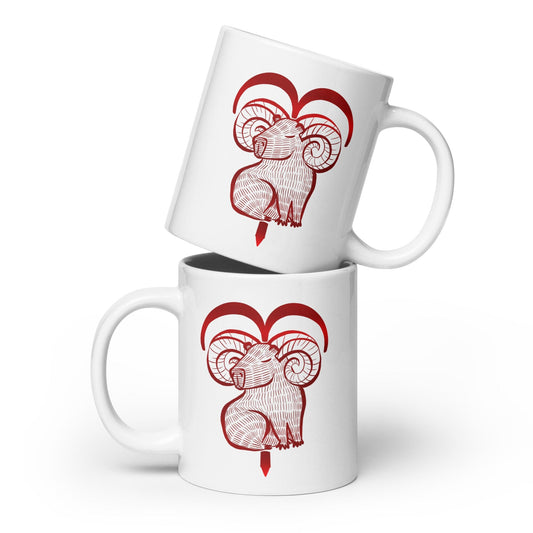 Capybara Zodiac - 01 - Aries Ceramic Mug JoyousJoyfulJoyness 20 oz