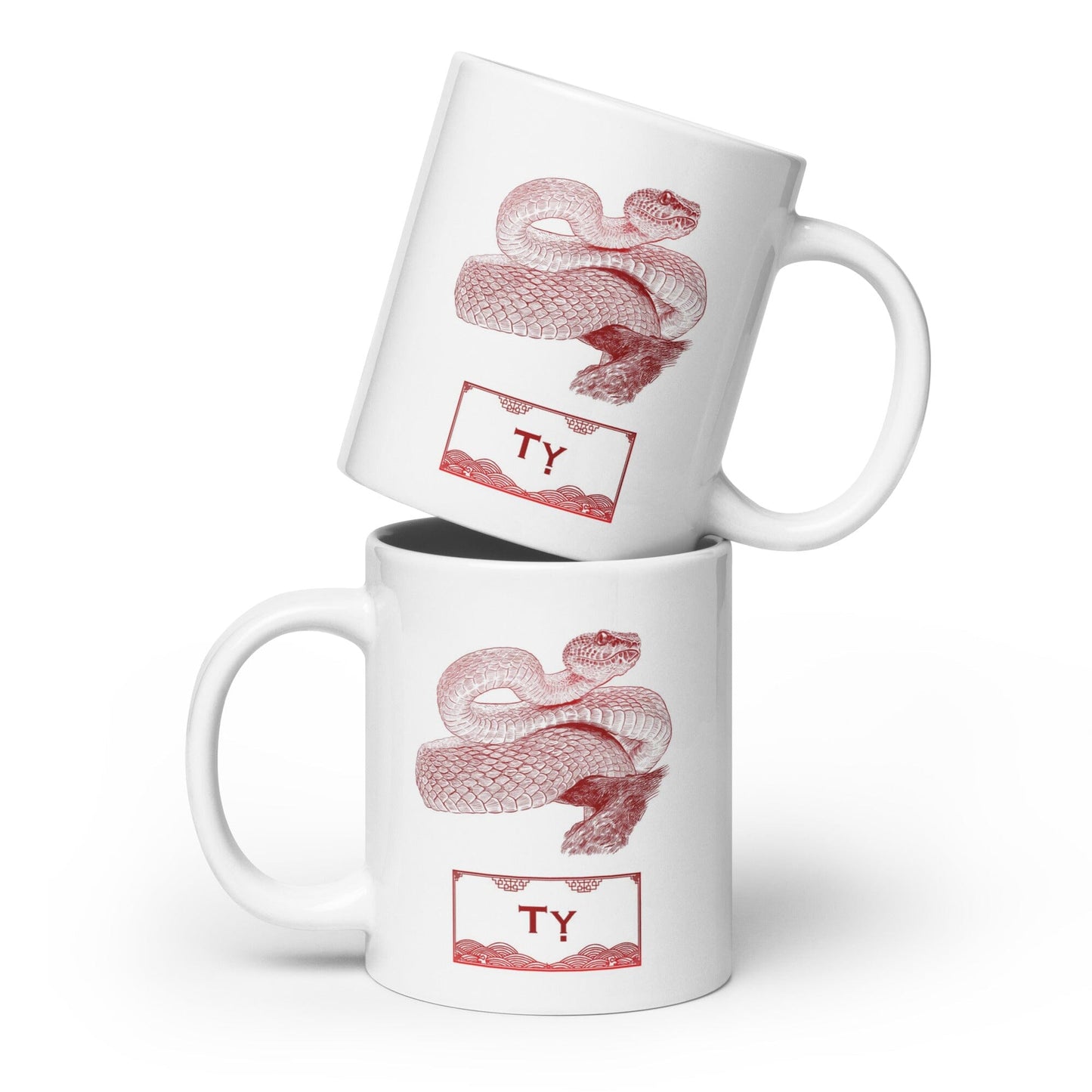 Vietnamese Zodiac Glossy Ceramic Mug - 06 - Snake JoyousJoyfulJoyness 20 oz