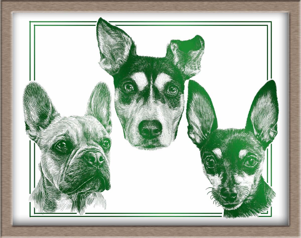 Custom Foiled Pet Portraits Pre-Order (starting at $320) Posters, Prints, & Visual Artwork JoyousJoyfulJoyness 