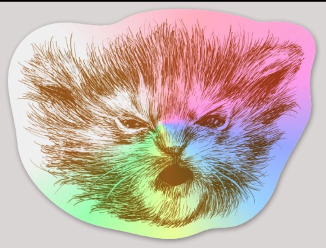 Angry Tater Tot Holographic Sticker ($1 donated to Kitty CrusAIDe per sticker sold) Decorative Stickers JoyousJoyfulJoyness