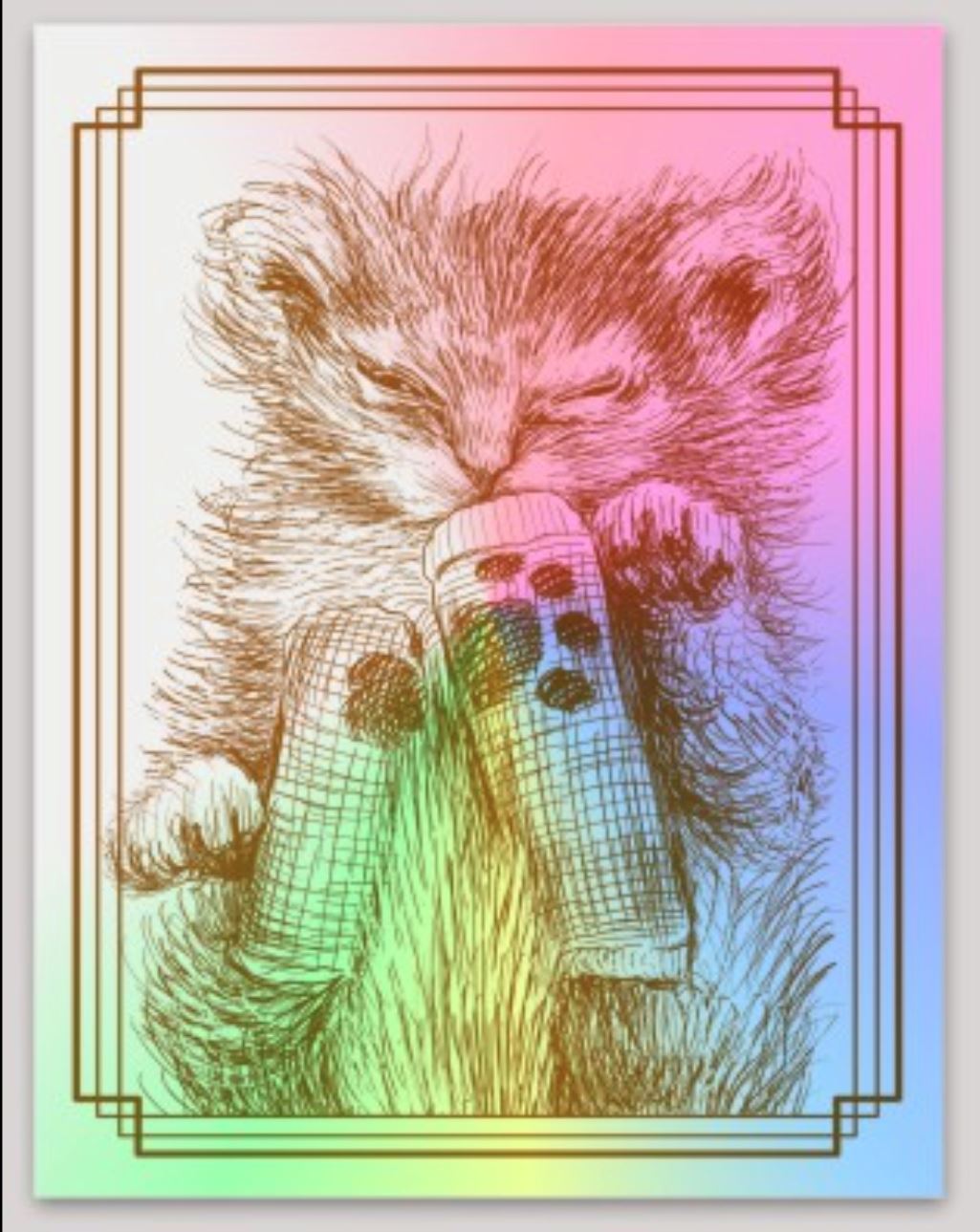 Scrungle Tater Tot Holographic Sticker ($1 donated to Kitty CrusAIDe per sticker sold) Decorative Stickers JoyousJoyfulJoyness