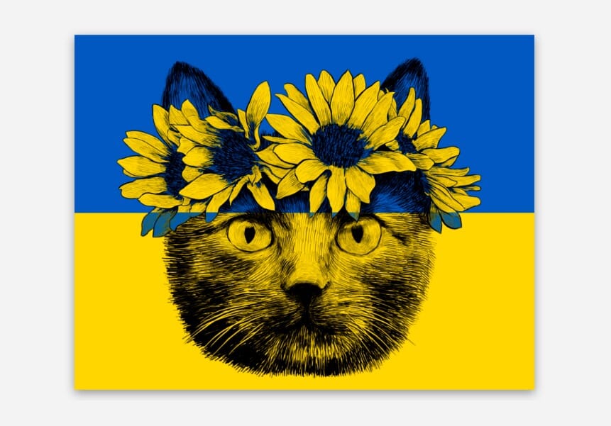 Cat of Ukraine Sticker Decorative Stickers JoyousJoyfulJoyness