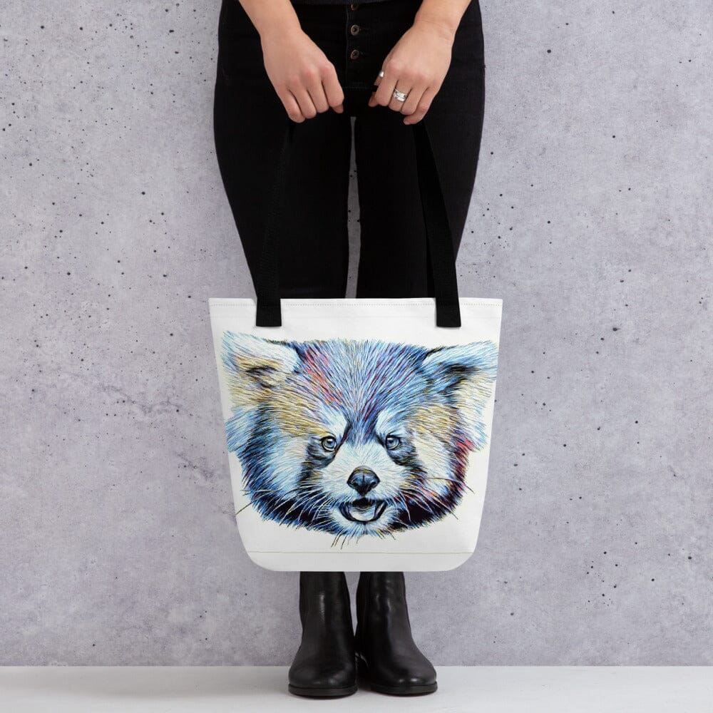 Red Panda Tote bag (surf) JoyousJoyfulJoyness Black