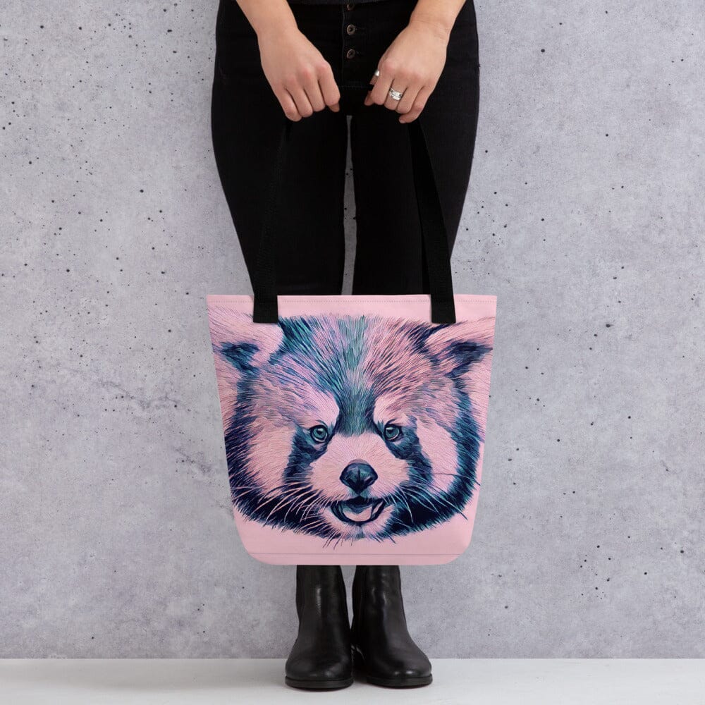 Red Panda Tote Bag (blueberry) JoyousJoyfulJoyness Black