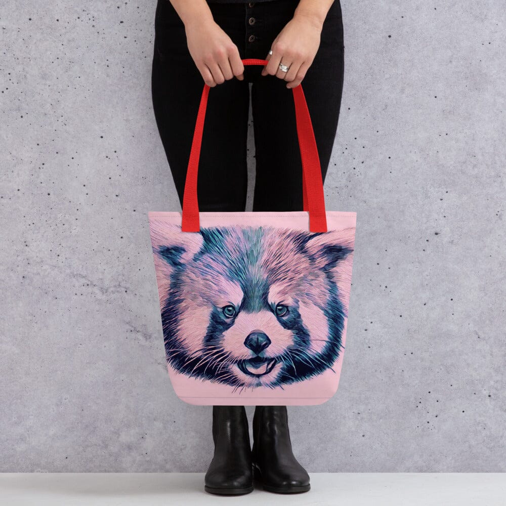 Red Panda Tote Bag (blueberry) JoyousJoyfulJoyness Red