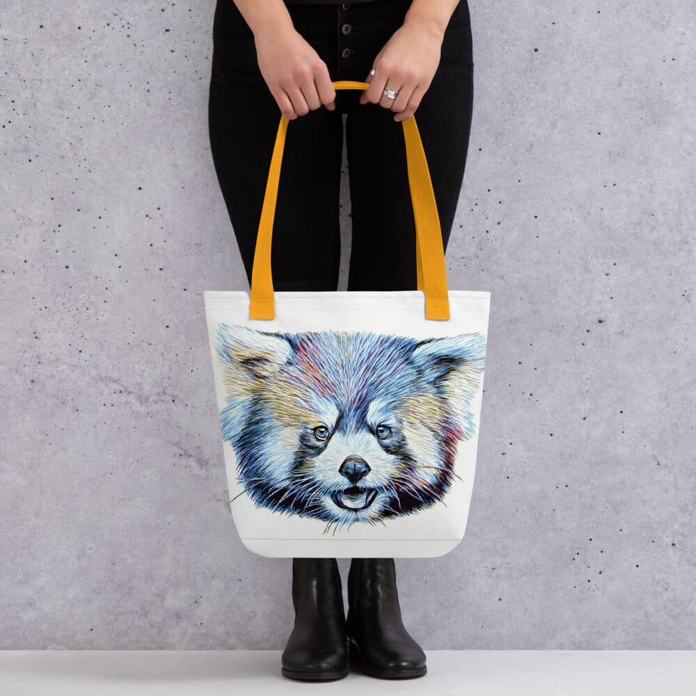 Red Panda Tote bag (surf) JoyousJoyfulJoyness Yellow