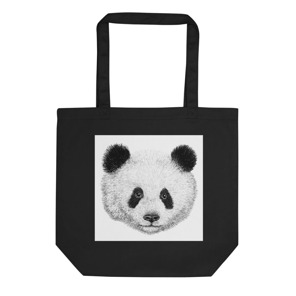 Panda Eco Tote Bag JoyousJoyfulJoyness Black
