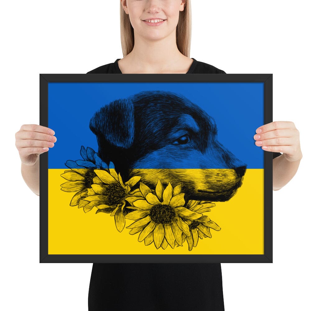 Dog of Ukraine Framed Photo Paper Poster [Unfoiled] JoyousJoyfulJoyness Black 16″×20″ 