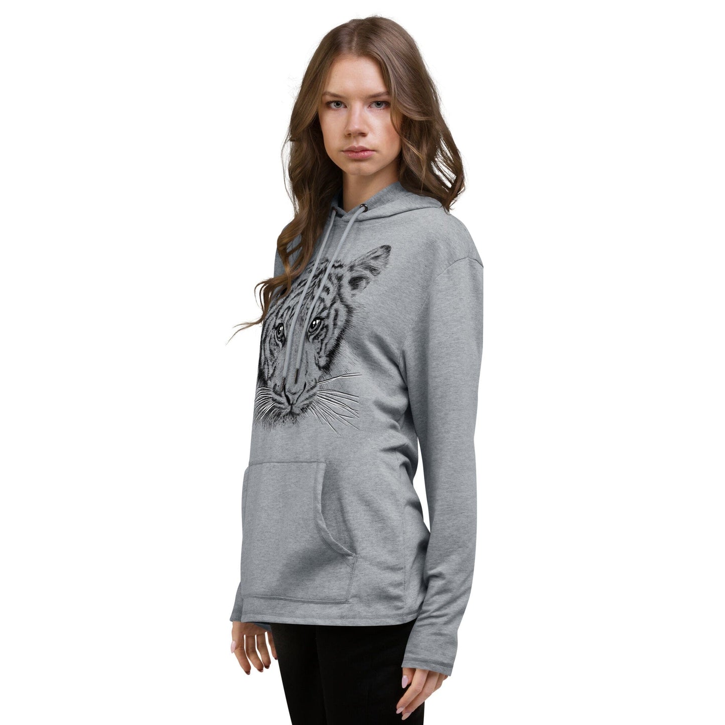 Tiger Unisex Lightweight Hoodie JoyousJoyfulJoyness