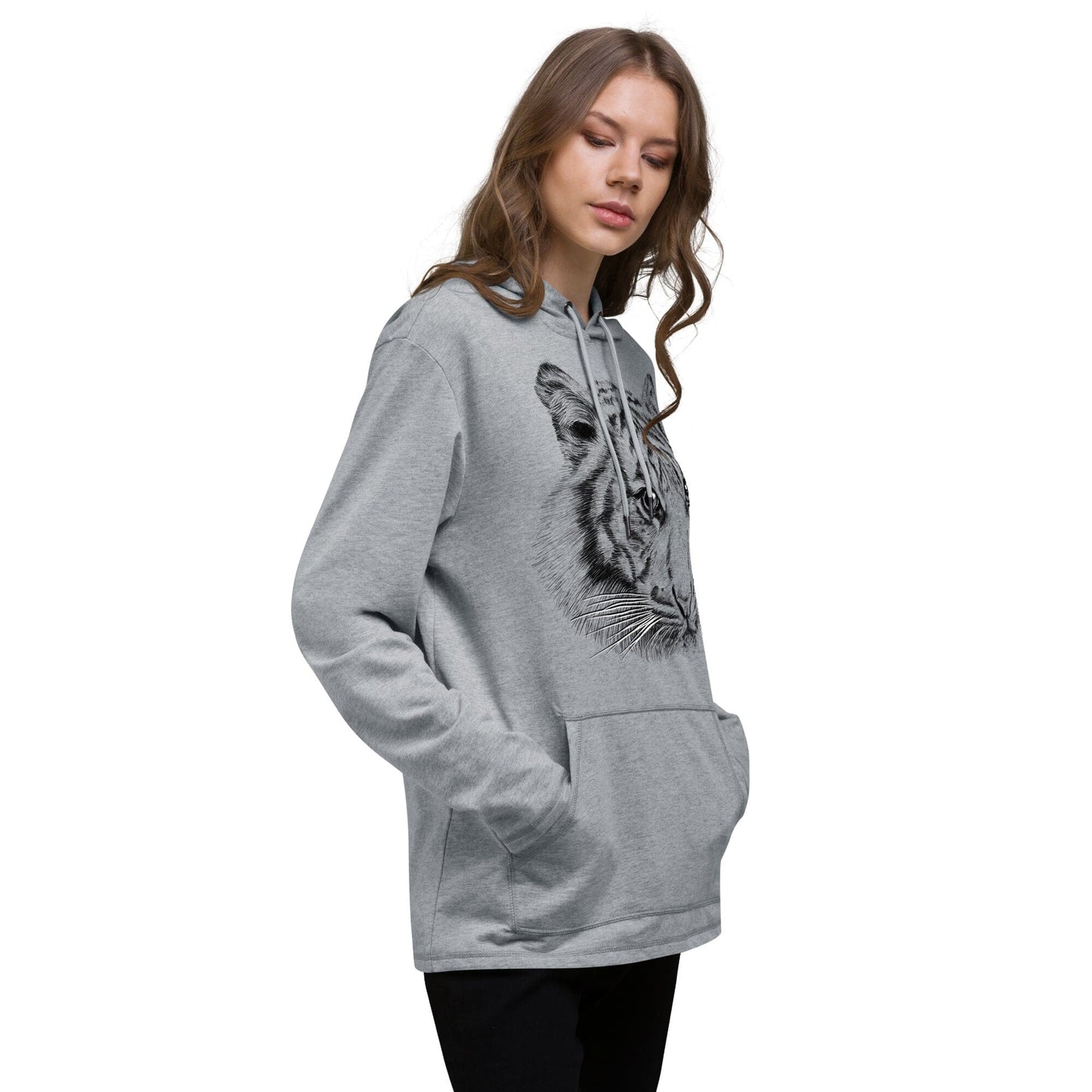 Tiger Unisex Lightweight Hoodie JoyousJoyfulJoyness