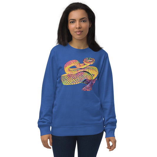 Snake Unisex Organic Sweatshirt JoyousJoyfulJoyness Royal Blue S