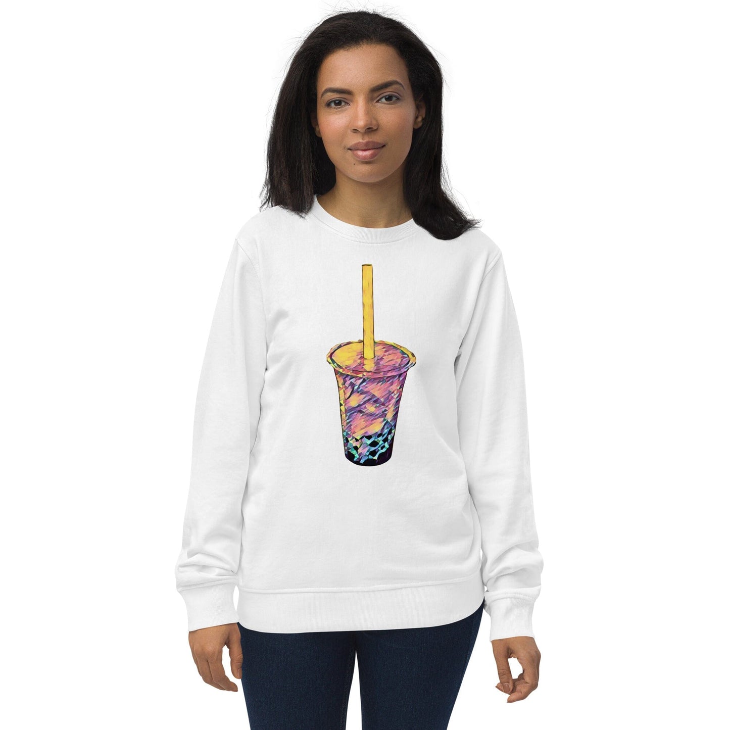 Boba Unisex Organic Sweatshirt JoyousJoyfulJoyness White S