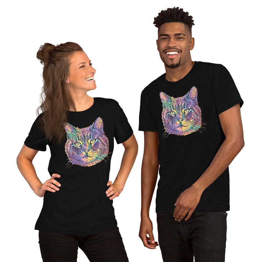 Cat Unisex T-Shirt JoyousJoyfulJoyness Black XS