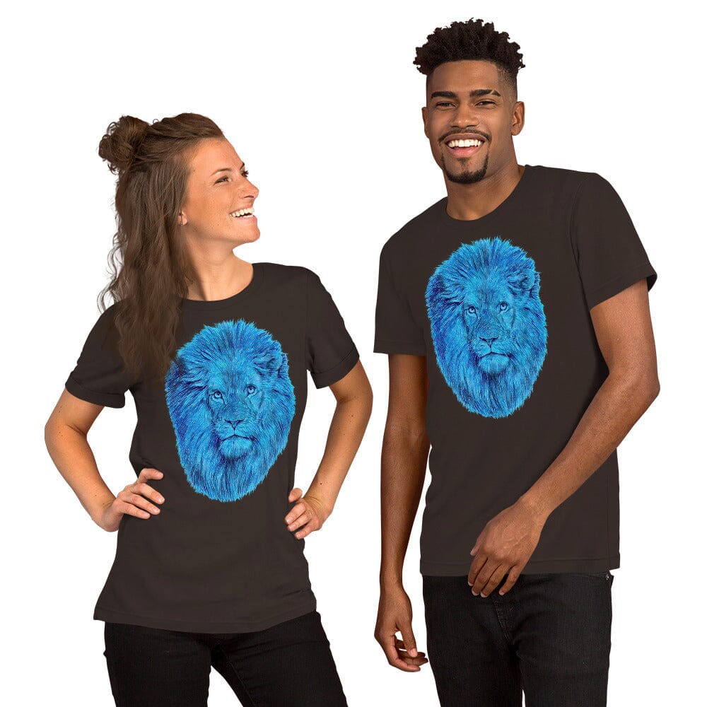 Lion Unisex T-Shirt (Crystal) JoyousJoyfulJoyness Brown S